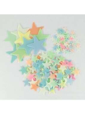 Glow-In-The-Dark Multicolor Removable Ceiling Stars 171 Pieces